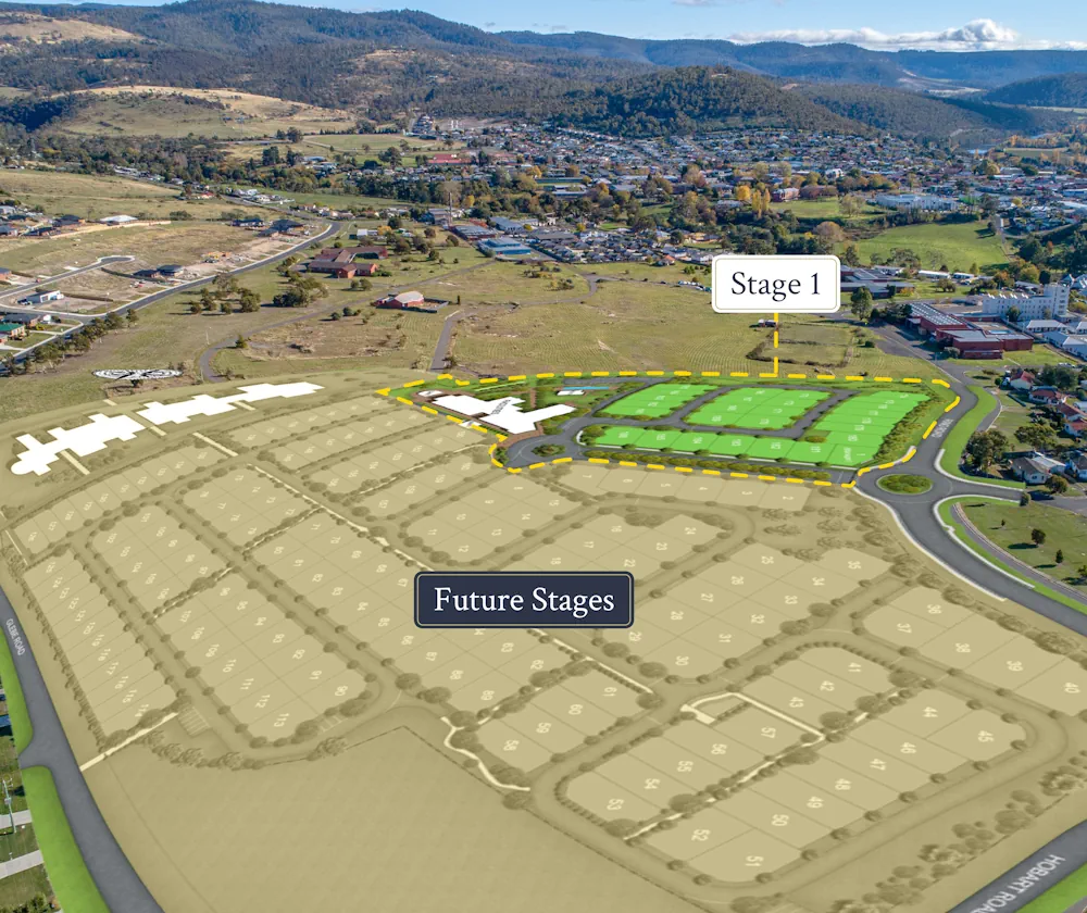 Map layout of the resort lots and the location of stage 1